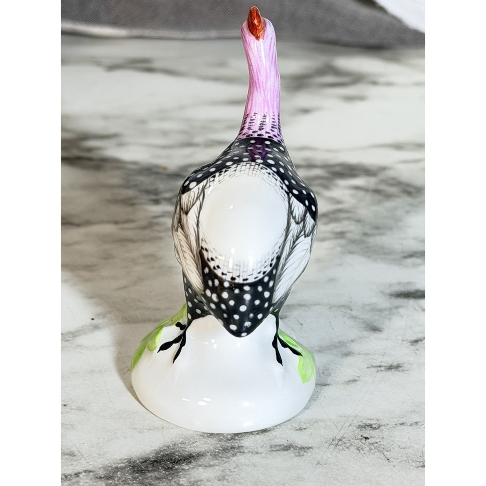 Herend Guinea Fowl Bird Porcelain Figurine Hungary Hand Painted (A3156) - Picture 4 of 8